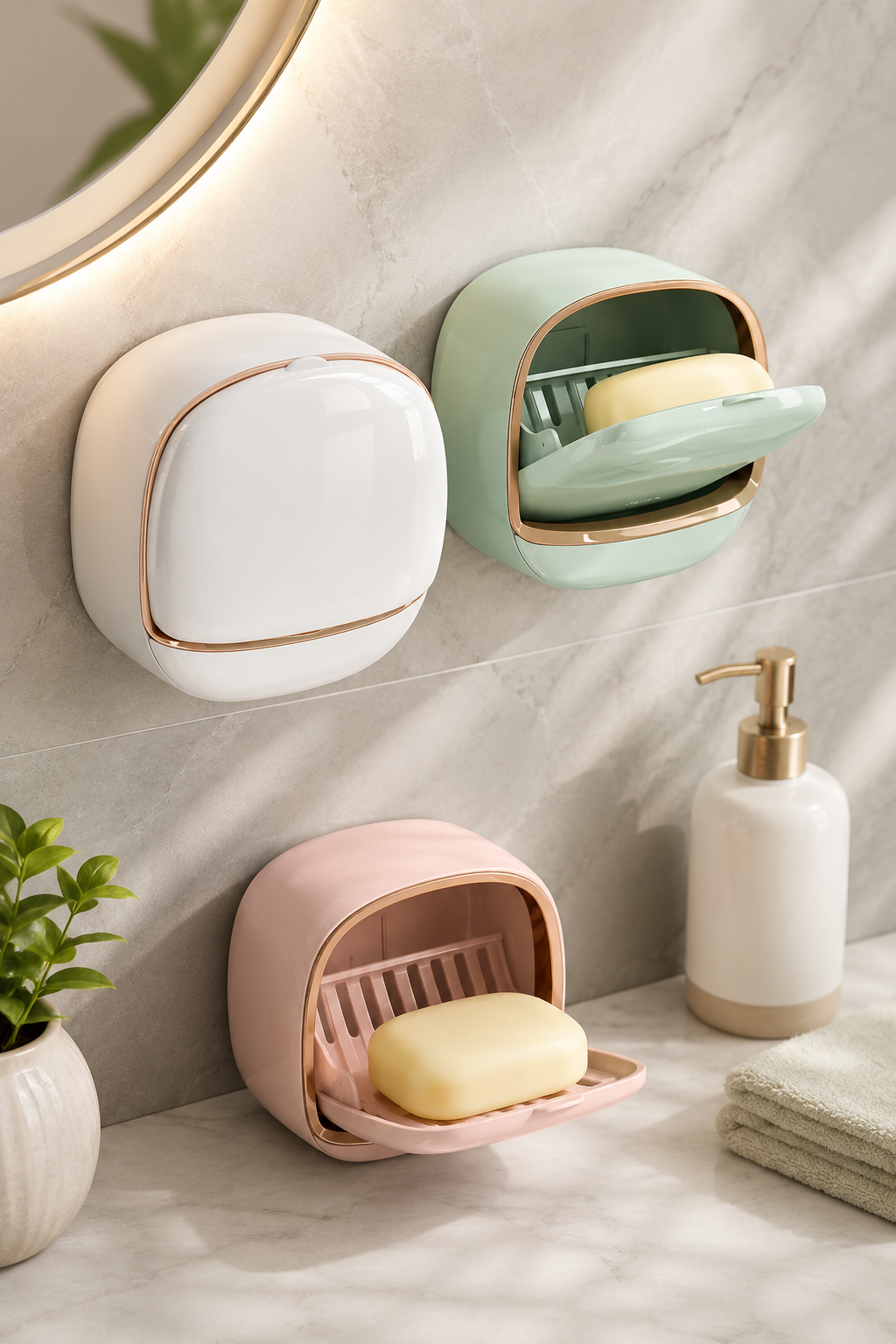 Wall-Mounted Self-Draining Soap Holder