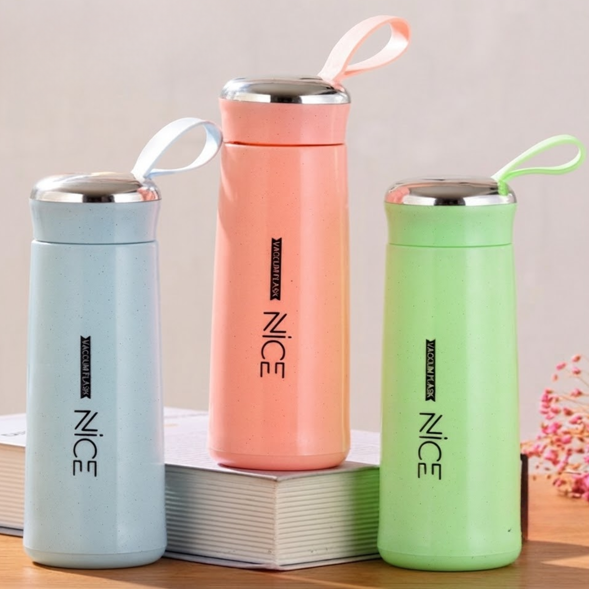 Nice Water Bottle 400ML Double Wall Sports Water Bottle Portable Leakproof Travel Flask