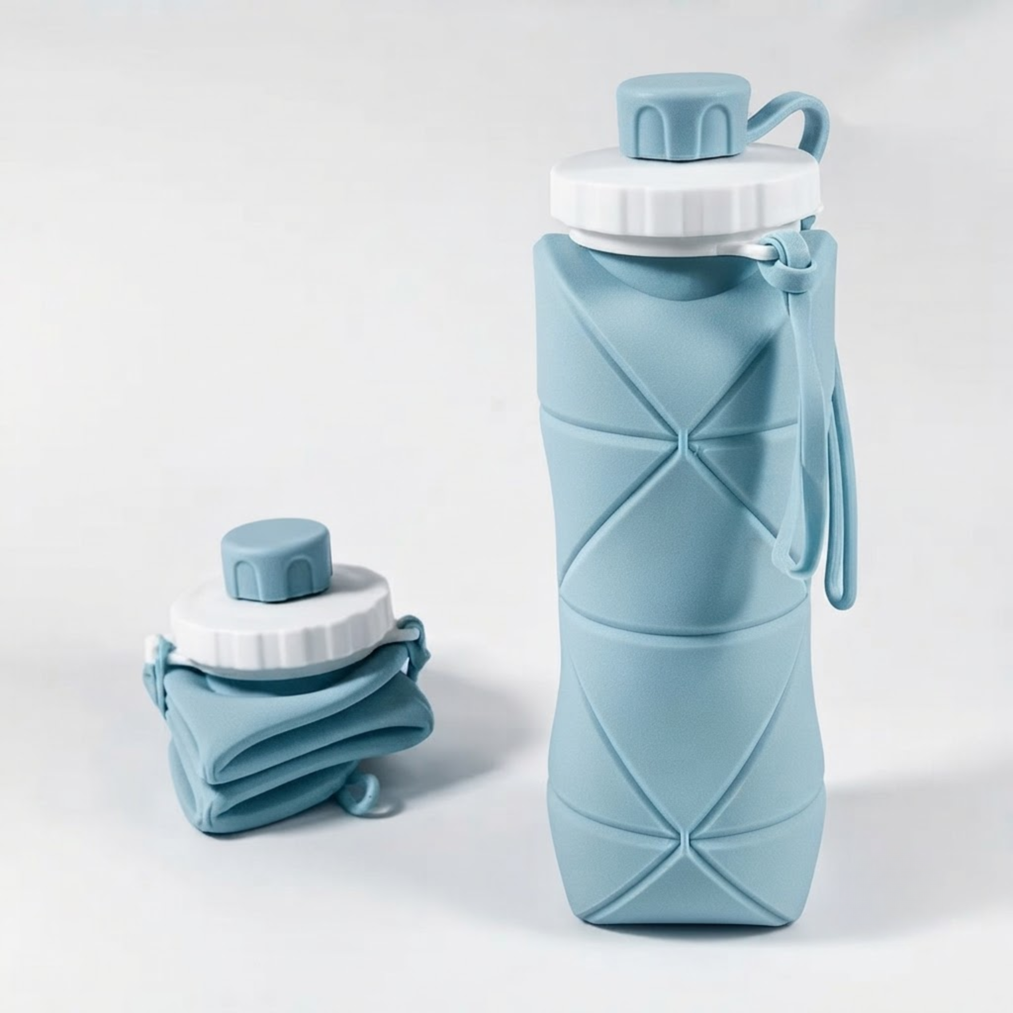 600ml Silicon Collapsible Bottle Foldable Leakproof Lightweight Portable Reusable Travel Sports Water Bottle