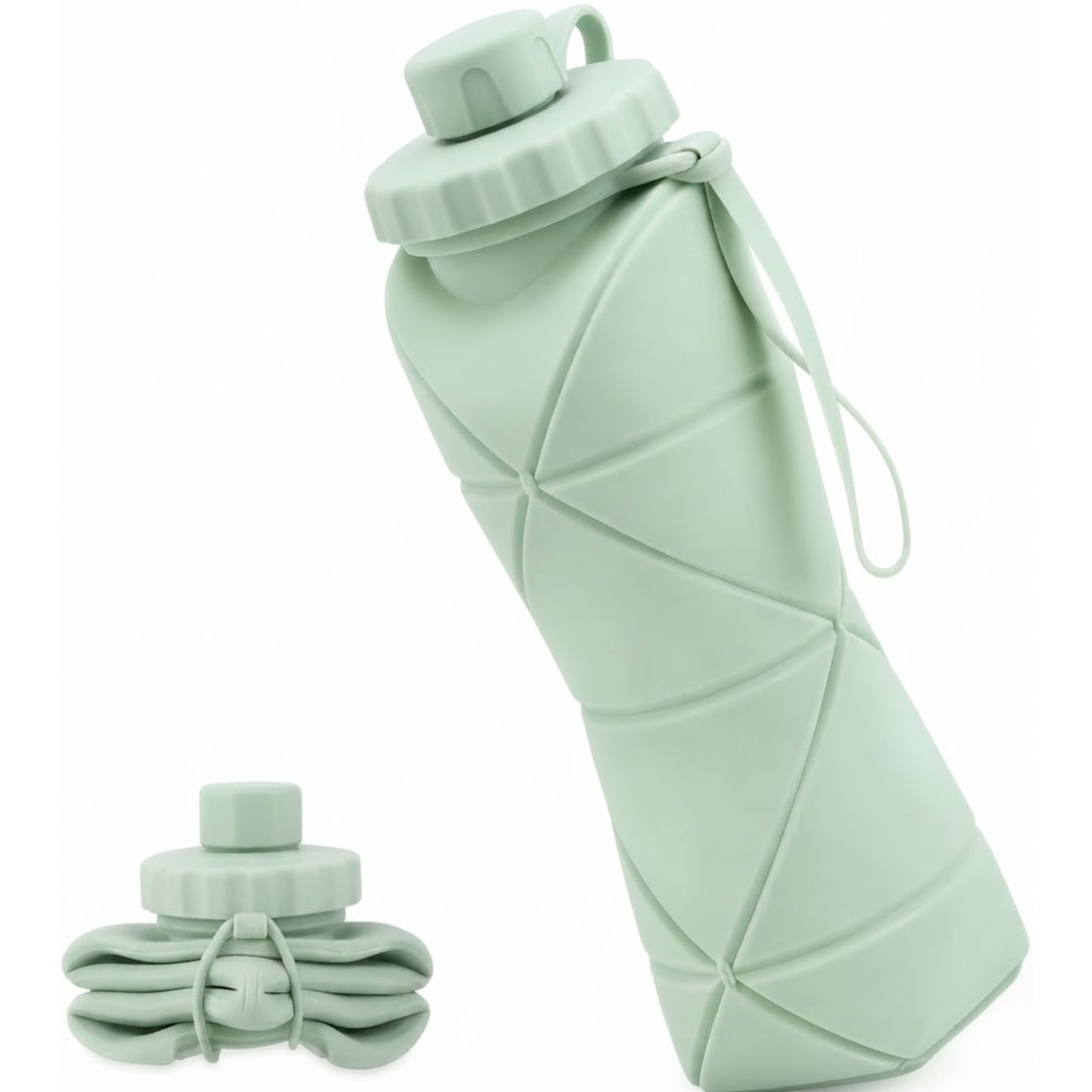 600ml Silicon Collapsible Bottle Foldable Leakproof Lightweight Portable Reusable Travel Sports Water Bottle