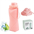 600ml Silicon Collapsible Bottle Foldable Leakproof Lightweight Portable Reusable Travel Sports Water Bottle