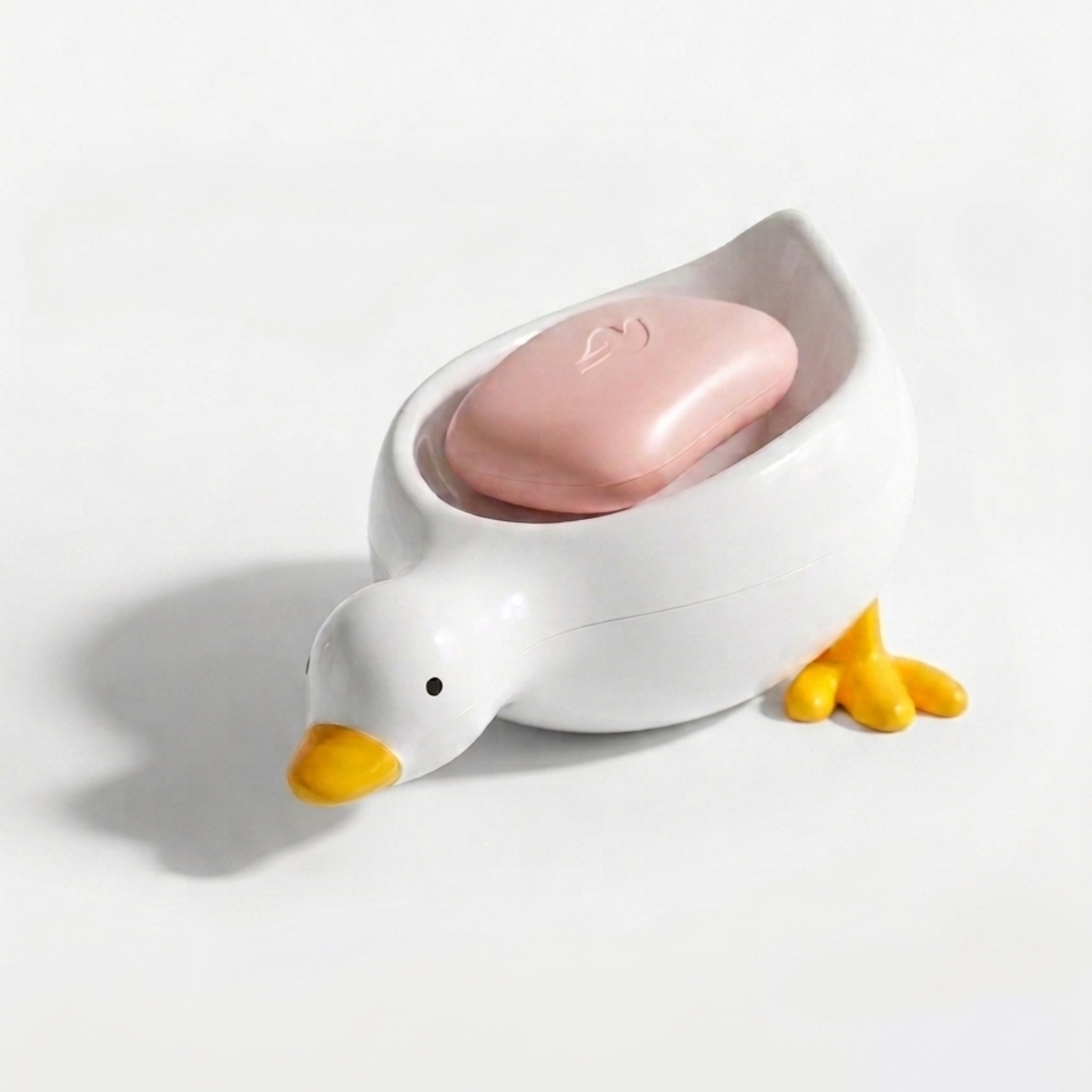 Duck Shape Soap Holder with Drain Tray | Self Draining Soap Dish for Bathroom