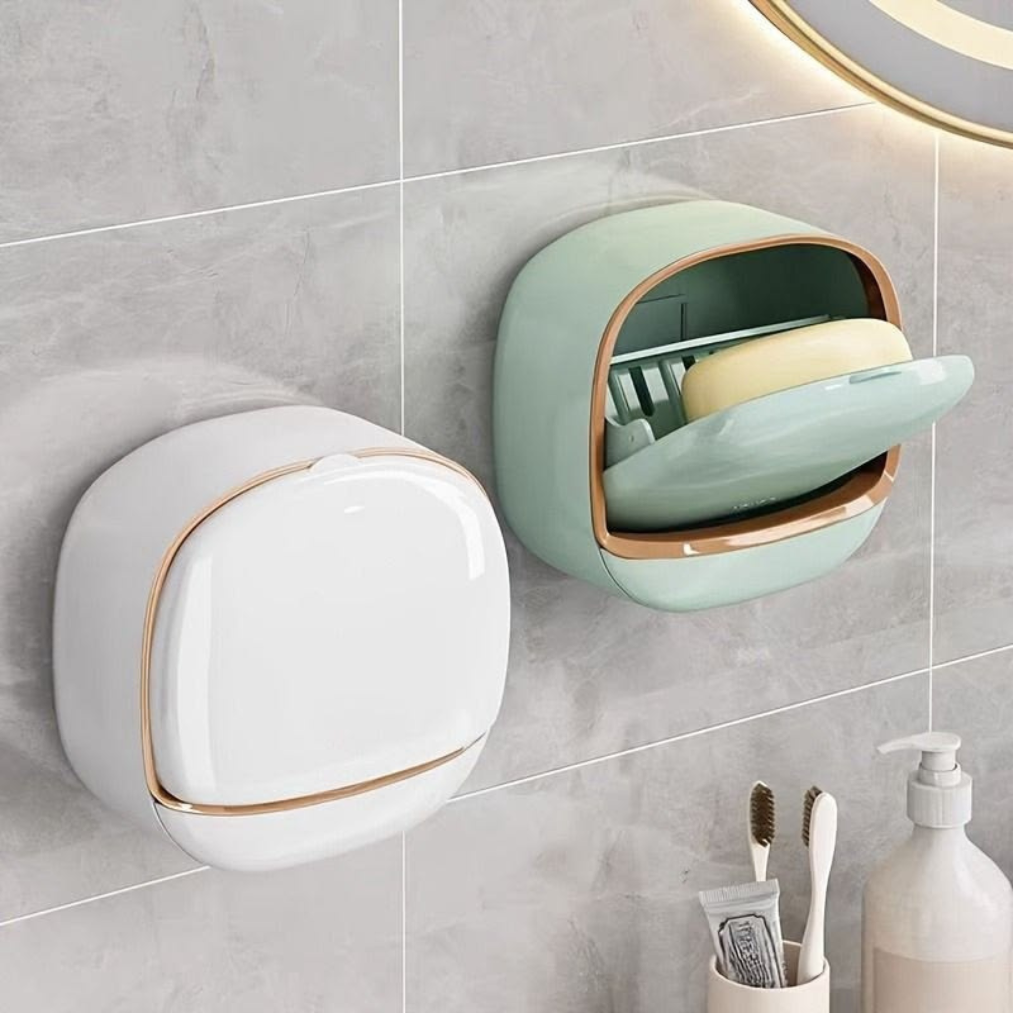 Wall Mounted Luxury Soap Holder - Self Adhesive Waterproof Soap Box