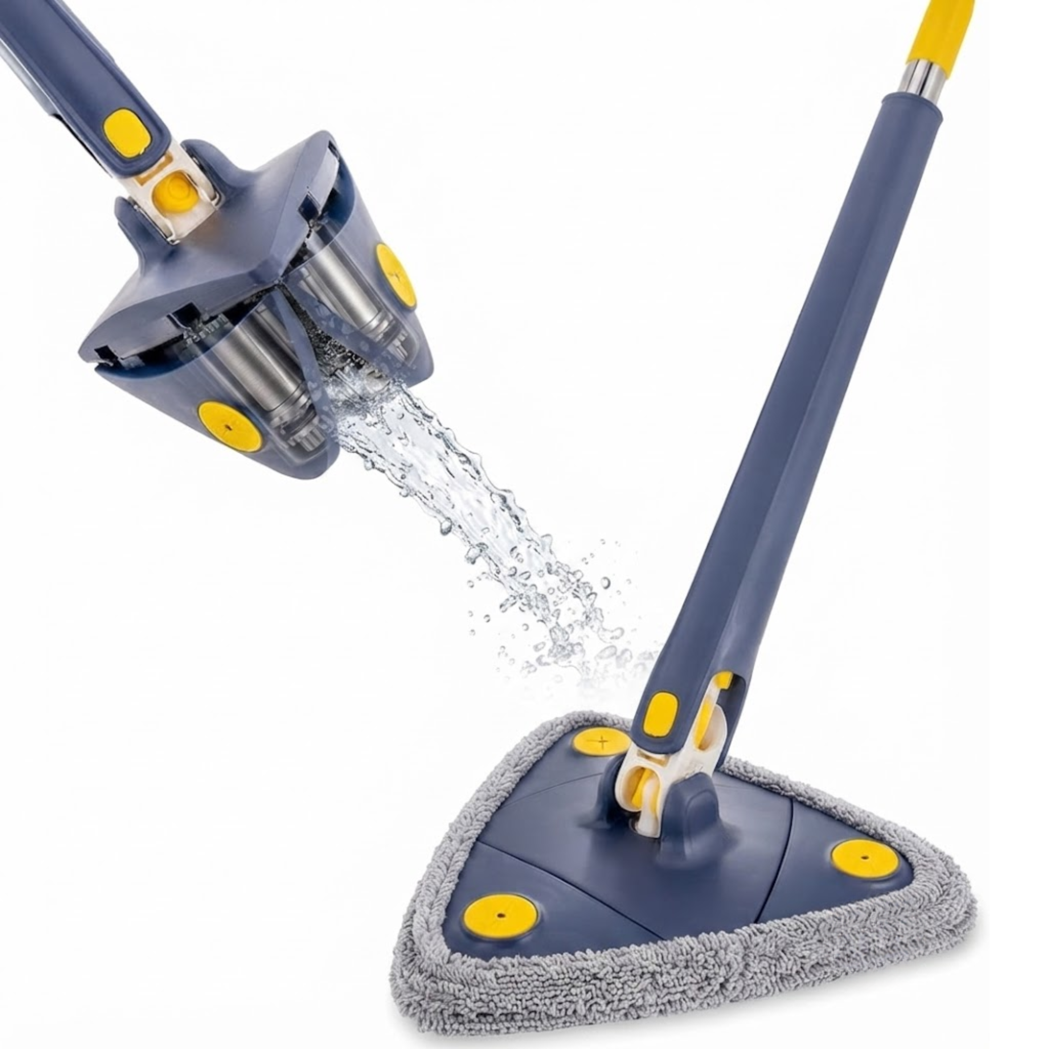 360° Rotatable Triangle Cleaning Mop Extendable Microfiber Wet Dry Floor Mop