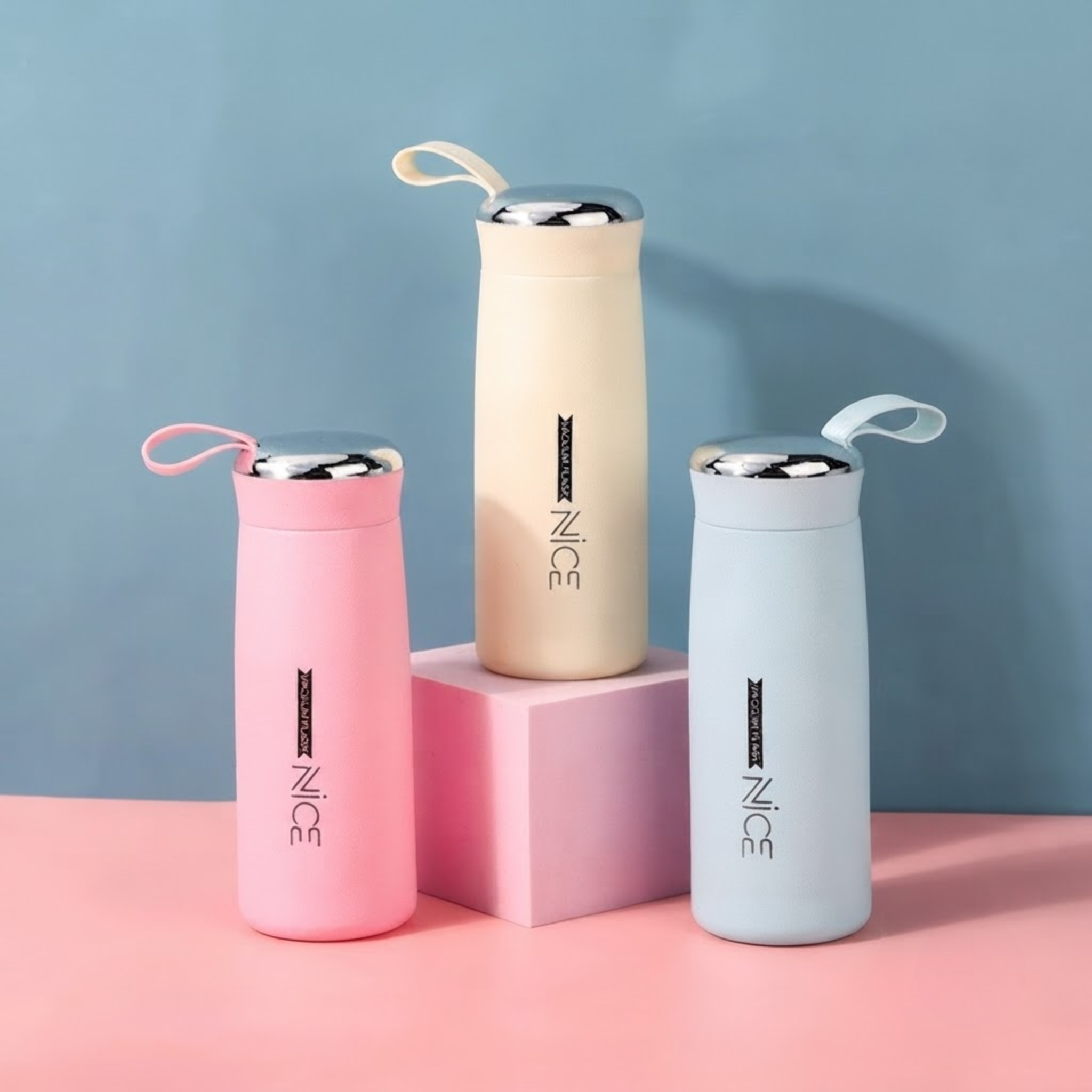 Nice Water Bottle 400ML Double Wall Sports Water Bottle Portable Leakproof Travel Flask