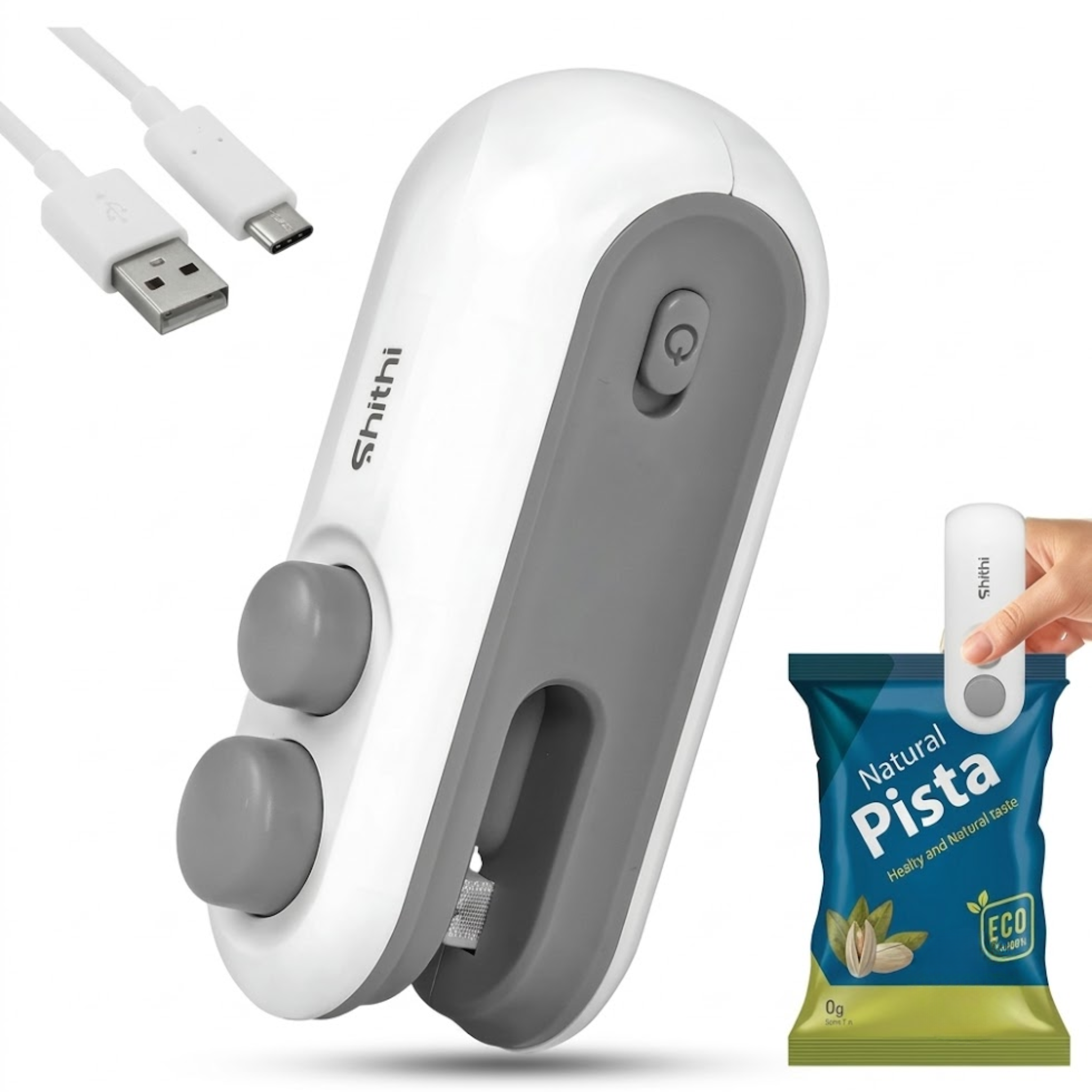 Mini Sealing Machine USB Rechargeable Portable Plastic Bag Heat Sealer Handheld Packaging Tool