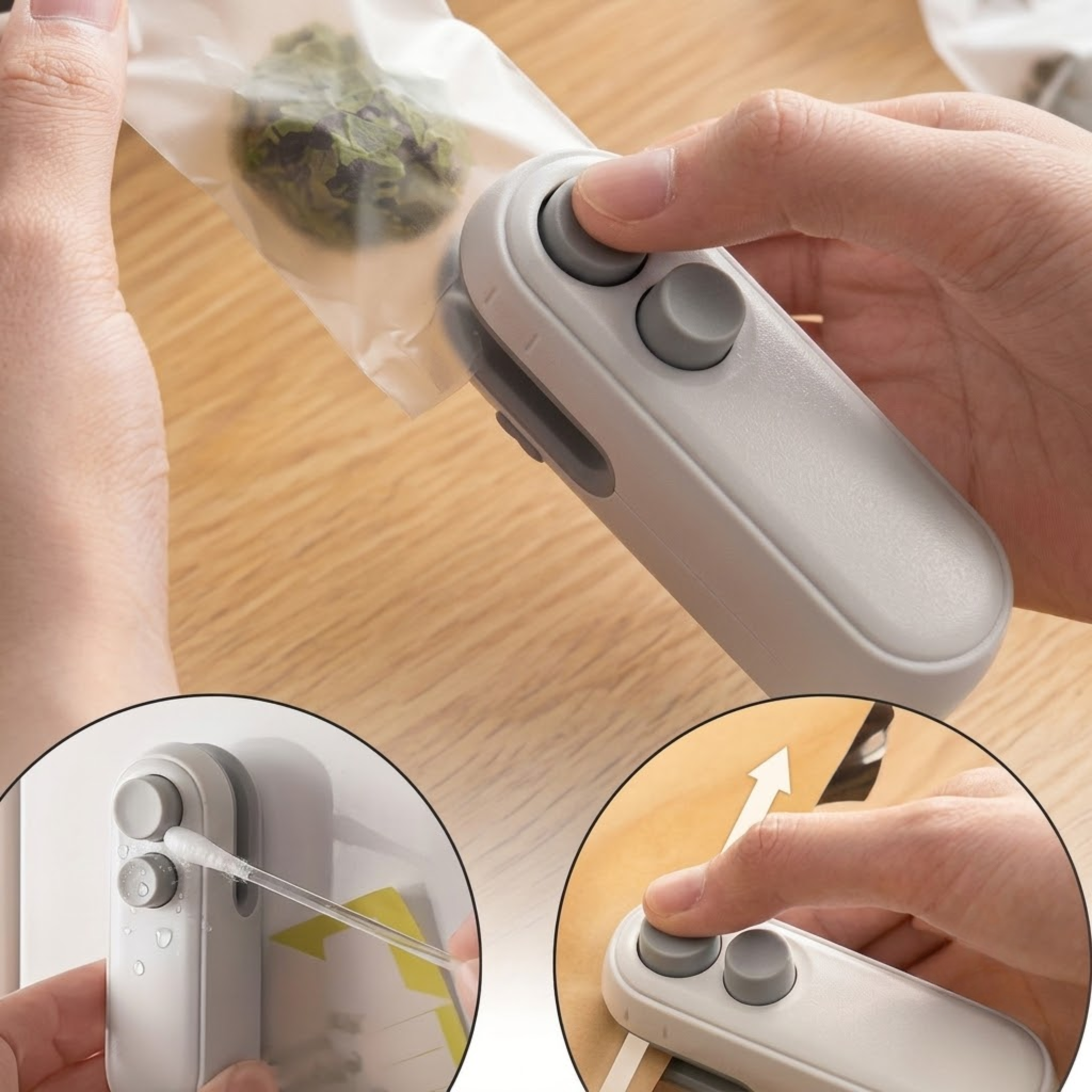 Mini Sealing Machine USB Rechargeable Portable Plastic Bag Heat Sealer Handheld Packaging Tool