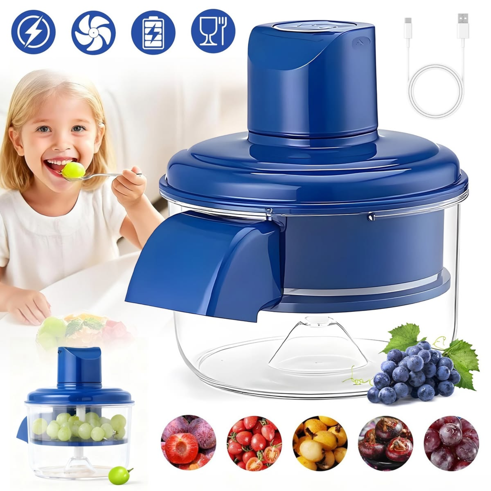 Automatic Electric Garlic Peeler Machine Rechargeable Mini Food Processor Fruit Peeler Household Tool