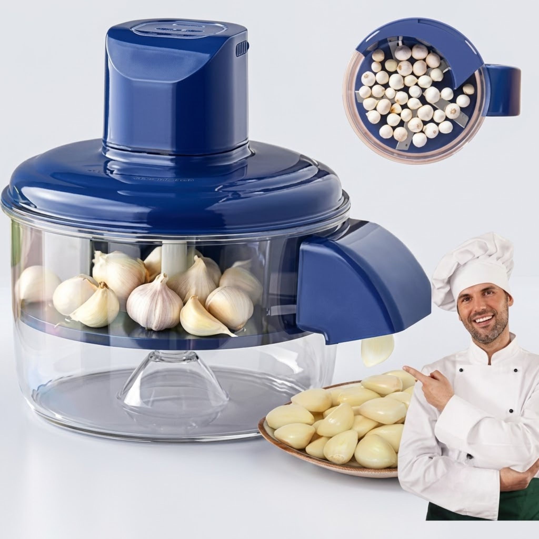 Automatic Electric Garlic Peeler Machine Rechargeable Mini Food Processor Fruit Peeler Household Tool
