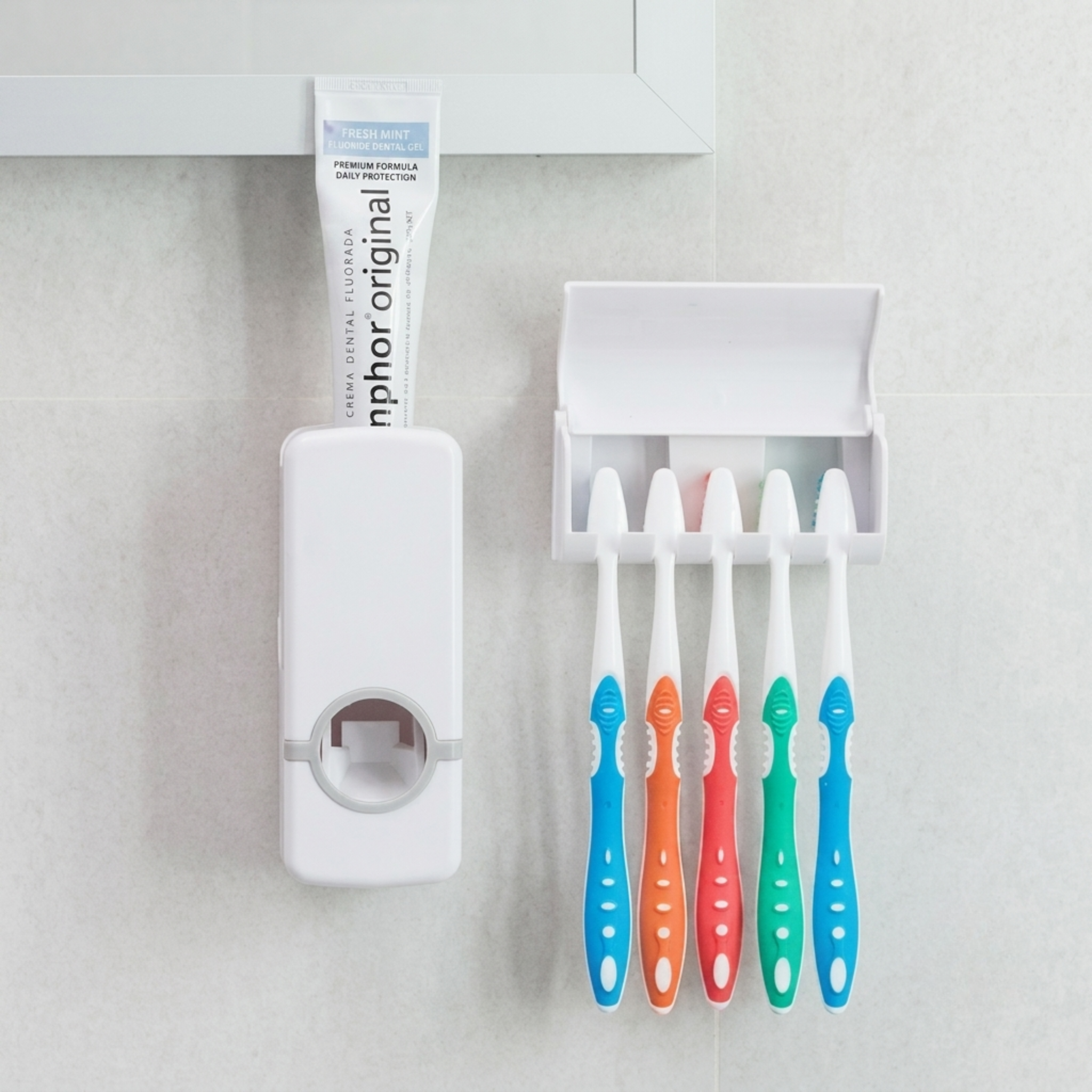 Toothpaste Dispenser With Tooth Brush Holder | Tooth Brush Holder