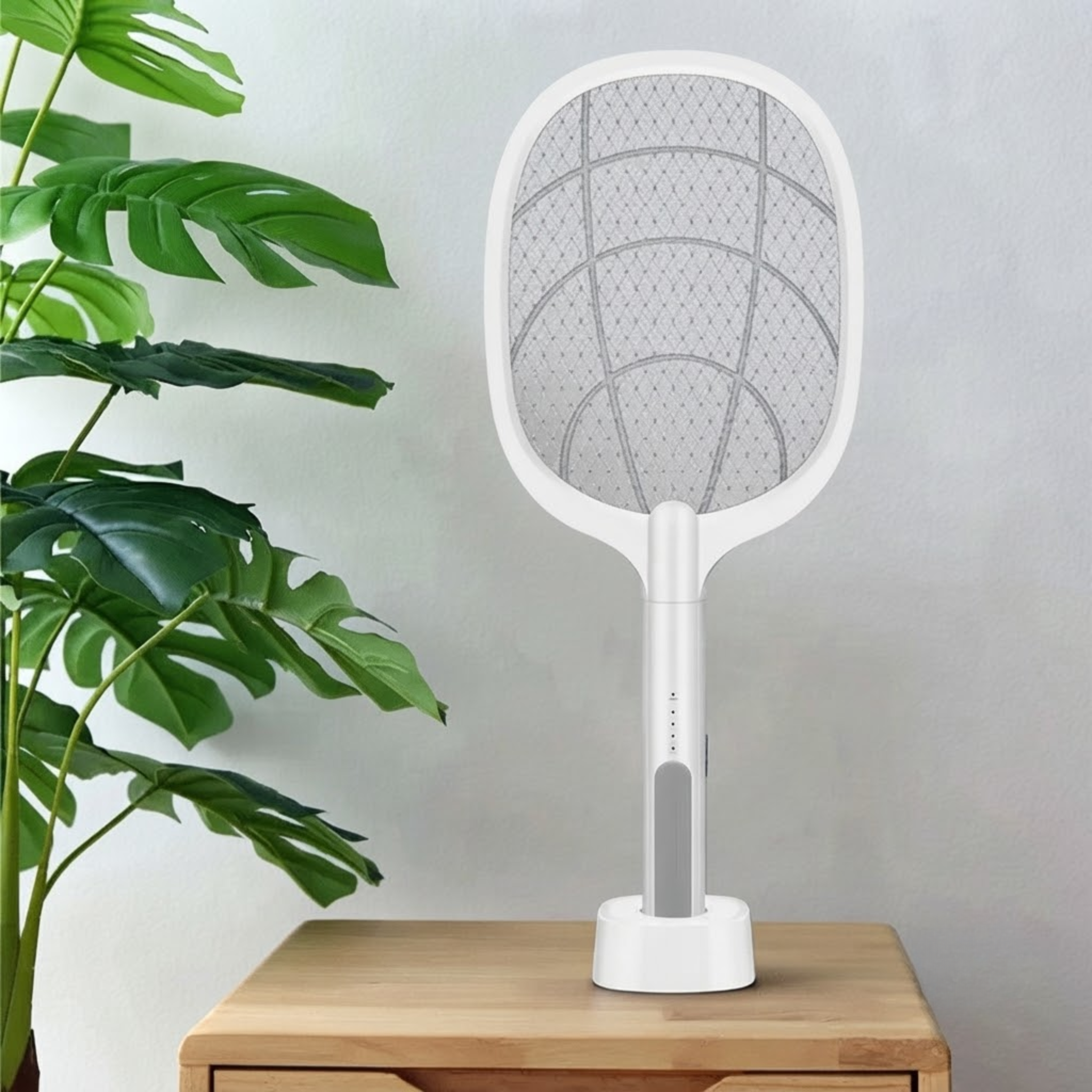 2-in-1 Rechargeable Electric Mosquito Killer Racket with LED Night Lamp | Electric Fly Swatter