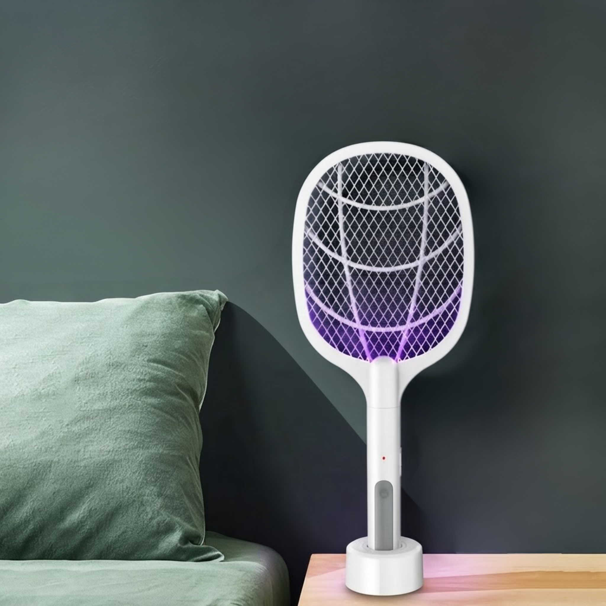 2-in-1 Rechargeable Electric Mosquito Killer Racket with LED Night Lamp | Electric Fly Swatter