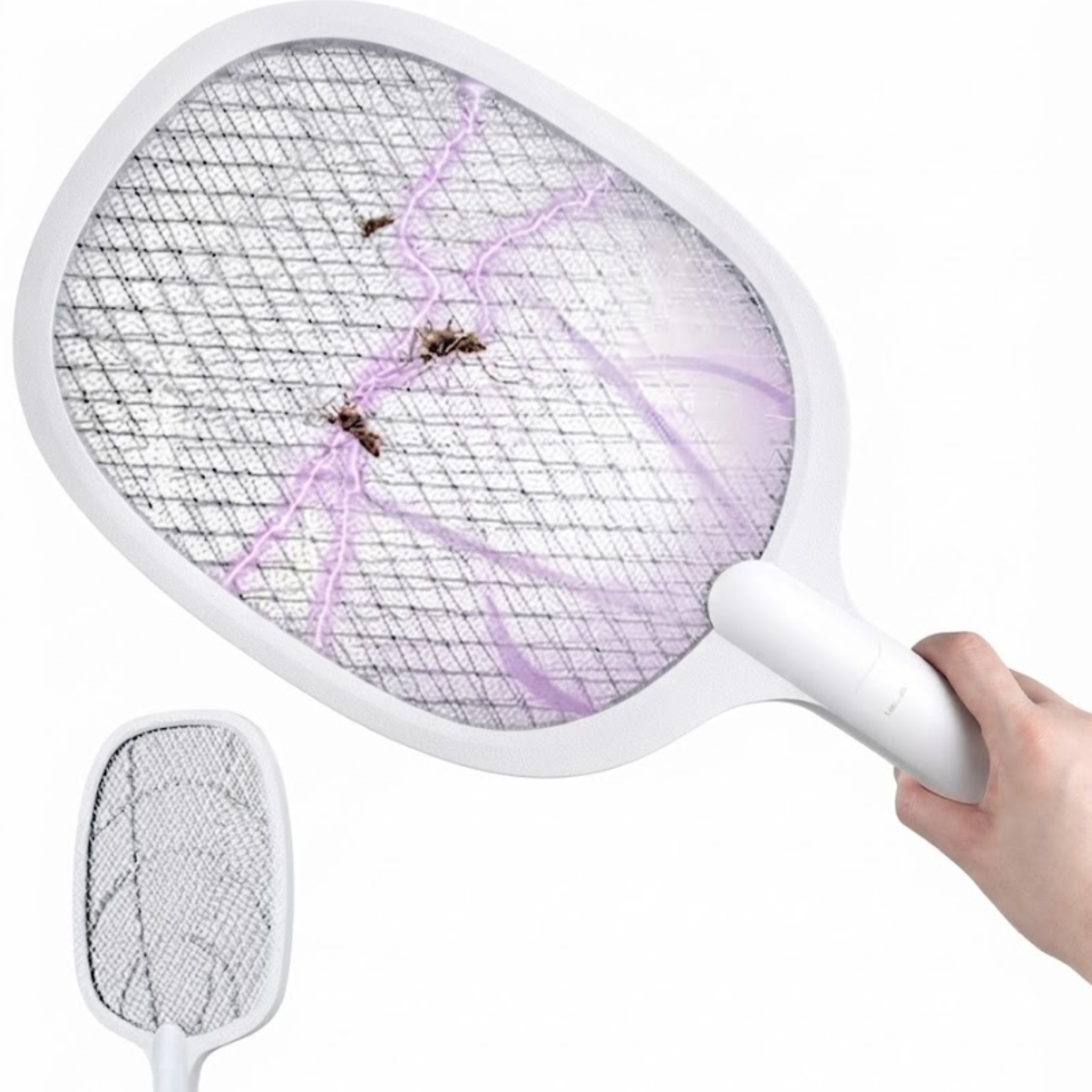 2-in-1 Rechargeable Electric Mosquito Killer Racket with LED Night Lamp | Electric Fly Swatter