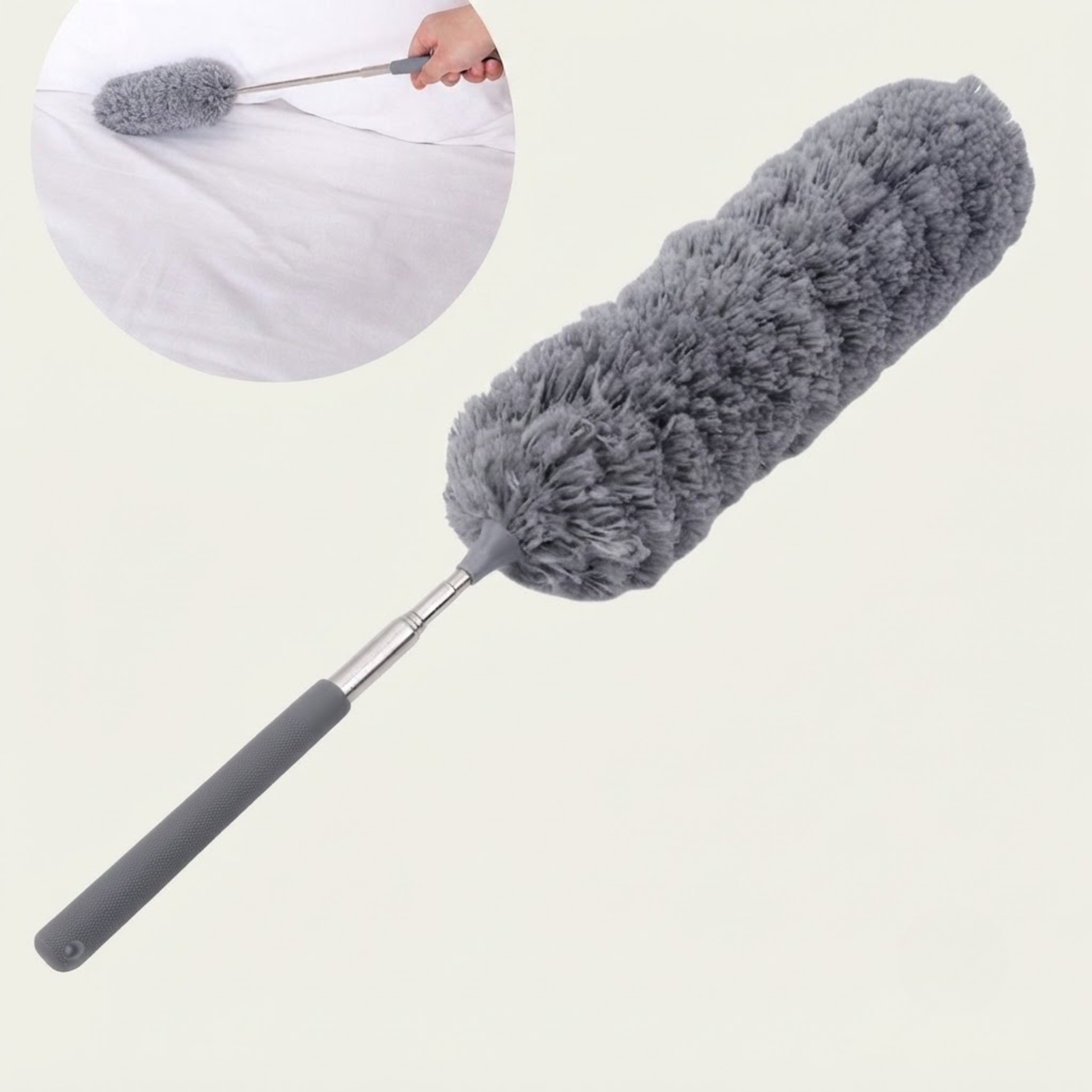Microfiber Duster with Extension Pole Stainless Steel Bendable Ceiling Fan Cleaning Brush