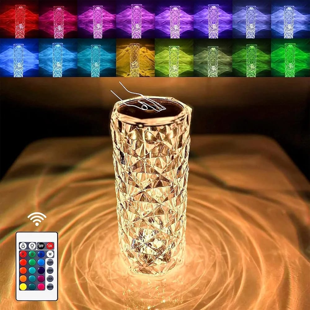 RGB Color-Changing Crystal Diamond Table Lamp