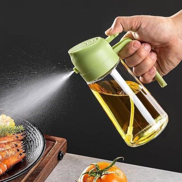 Oil Spray Bottle 2-in-1 Oil Sprayer & Pour Dispenser for Kitchen